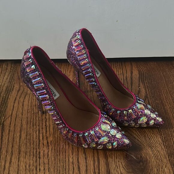 Steve Madden Galaxxie Bright Multicolor Glitter Party Pumps Heels Size 6 - Picture 1 of 5